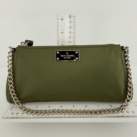 Kate Spade Olive Green Shoulder Chain Strap Clutch - Picture 2 of 8